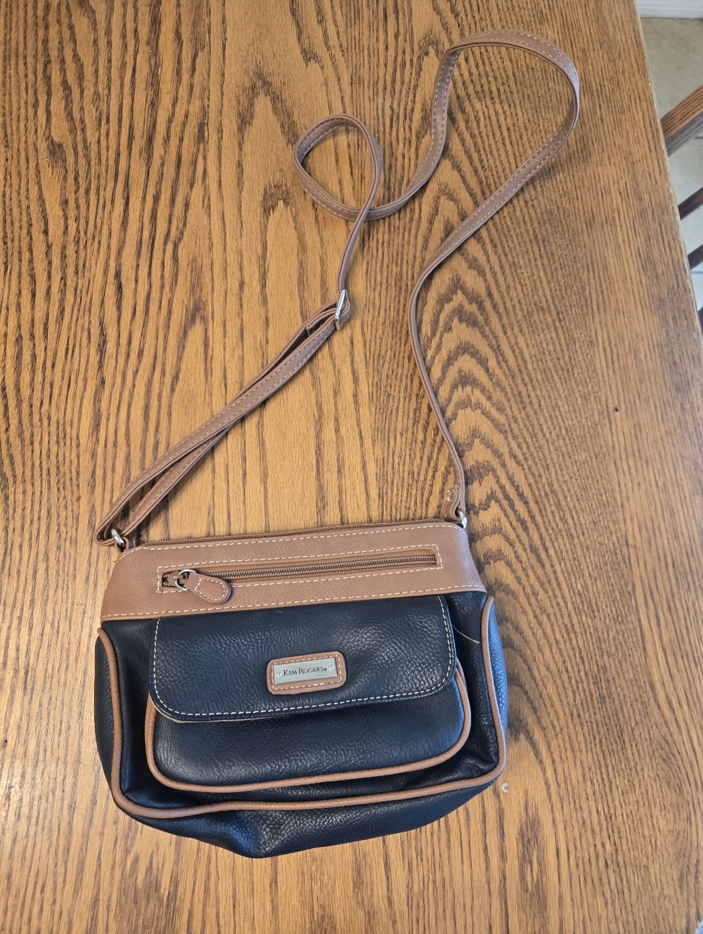 Kim Rogers Two-Tone Black and Brown Crossbody Bag